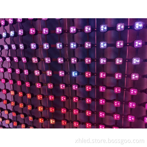 Flexible Waterproof Transparent LED Mesh Screen RGB 50mm DMX512 160 Degree Full Color